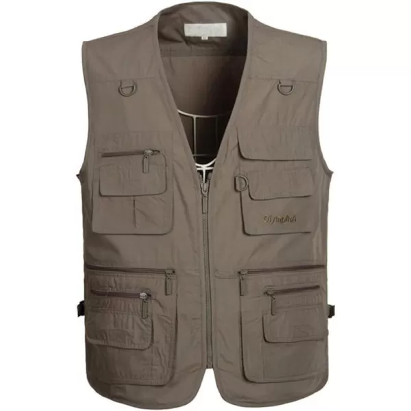 PASOK Mens Work Fishing Vests Lightweight Safari Travel Hunting Waistcoat With MultiPocketsColor 3