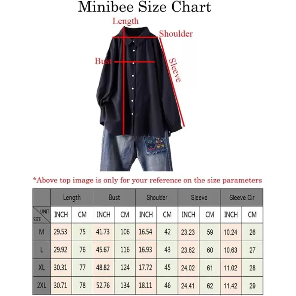 imageMinibee Womens Cotton Tunic Tops Button Closure Blouse with HiLow Hem