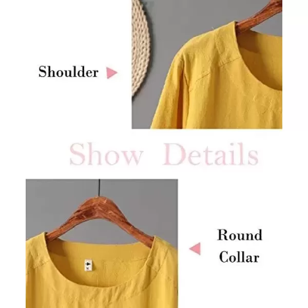 imageMinibee Womens Linen Dress Tunic Blouse Pullover Flower Embroidered High Low Shirt