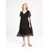 imageMinibee Womens Midi Dress Summer V Neck Short Sleeve Boho Casual Flowy Beach Dresses with Pockets