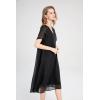 imageMinibee Womens Midi Dress Summer V Neck Short Sleeve Boho Casual Flowy Beach Dresses with Pockets