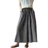 imageMinibee Womens Linen Palazzo Pants Casual Wide Leg Dress Pant Boho Plaid Loose Trousers with PocketsBlackwhite