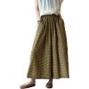 imageMinibee Womens Linen Palazzo Pants Casual Wide Leg Dress Pant Boho Plaid Loose Trousers with PocketsYellowblack