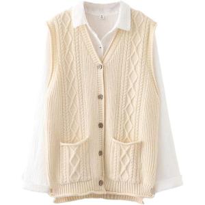 imageMinibee Womens Sweater Vest Casual Sleeveless Cardigan VNeck Button Down Vest with PocketsBeige