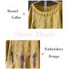 imageMinibee Womens Boho Embroidered Tops Short Sleeve Bohemian Linen Shirts Casual Mexican Blouses