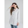 imageMinibee Womens Long Sleeve Shirts Button Down Blouse Cotton Tunic High Low Tops White