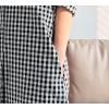 imageMinibee Womens Plaid Shirts Dress Button Down Long Sleeve Cotton Casual Blouses Dresses with PocketsBlack
