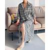 imageMinibee Womens Plaid Shirts Dress Button Down Long Sleeve Cotton Casual Blouses Dresses with PocketsBlack