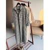 imageMinibee Womens Plaid Shirts Dress Button Down Long Sleeve Cotton Casual Blouses Dresses with PocketsLight Brown