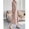 imageMinibee Womens Plaid Shirts Dress Button Down Long Sleeve Cotton Casual Blouses Dresses with PocketsLight Brown