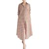 imageMinibee Womens Plaid Shirts Dress Button Down Long Sleeve Cotton Casual Blouses Dresses with PocketsLight Brown