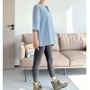 imageMinibee Womens 34 Length Sleeve Tops Cotton Linen Shirts Casual Blouse Summer Tops for WomenLight Blue
