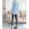 imageMinibee Womens 34 Length Sleeve Tops Cotton Linen Shirts Casual Blouse Summer Tops for WomenLight Blue