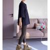 imageMinibee Womens 34 Length Sleeve Tops Cotton Linen Shirts Casual Blouse Summer Tops for WomenNavy