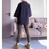 imageMinibee Womens 34 Length Sleeve Tops Cotton Linen Shirts Casual Blouse Summer Tops for WomenNavy