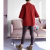 imageMinibee Womens 34 Length Sleeve Tops Cotton Linen Shirts Casual Blouse Summer Tops for WomenWine Red