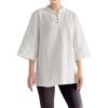 imageMinibee Womens 34 Length Sleeve Tops Cotton Linen Shirts Casual Blouse Summer Tops for WomenWhite