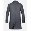 imageFTCayanz Mens Wool Trench Coat Winter Slim Fit Business Top Coat Single Breasted OvercoatGrey