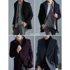 imageFTCayanz Mens Wool Trench Coat Winter Slim Fit Business Top Coat Single Breasted OvercoatStyle 1 Grey