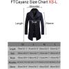 imageFTCayanz Mens Wool Trench Coat Winter Slim Fit Business Top Coat Single Breasted OvercoatStyle 1 Grey