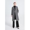 imageMinibee Womens Wool Trench Coats Warm Winter Pea Coat Double Breasted MidLong Overcoat Lapel JacketsGrey