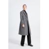 imageMinibee Womens Wool Trench Coats Warm Winter Pea Coat Double Breasted MidLong Overcoat Lapel JacketsGrey