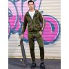imagePASOK Mens Casual Tracksuit Set Long Sleeve FullZip Running Jogging Athletic Sweat SuitsArmy Green