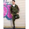 imagePASOK Mens Casual Tracksuit Set Long Sleeve FullZip Running Jogging Athletic Sweat SuitsArmy Green