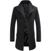 imageFTCayanz Mens Wool Trench Coat Winter Slim Fit Business Top Coat Single Breasted OvercoatStyle 1 Black