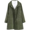 imageMinibee Womens Corduroy Shacket Jacket Button Down Shirts Fall Long Sleeve Coat with PocketsArmy Green