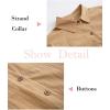 imageMinibee Womens Cotton Shirts Tunics Hi Low Tops Boyfriend Button Down BlouseBlack