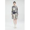 imageMinibee Womens Linen Dress Long Sleeve Retro Tunic Dresses Ethnic Floral Print Clothing