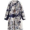 imageMinibee Womens Linen Dress Long Sleeve Retro Tunic Dresses Ethnic Floral Print Clothing