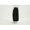 imageMinibee Womens Wide Leg Pants Loose Layer Capris Palazzo Elastic Waist TrousersBlack