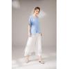 imageMinibee Womens Wide Leg Pants Loose Layer Capris Palazzo Elastic Waist TrousersWhite