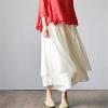 imageMinibee Womens Wide Leg Pants Loose Layer Capris Palazzo Elastic Waist TrousersWhite