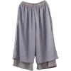 imageMinibee Womens Wide Leg Pants Loose Layer Capris Palazzo Elastic Waist TrousersGrey