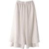 imageMinibee Womens Wide Leg Pants Loose Layer Capris Palazzo Elastic Waist TrousersWhite