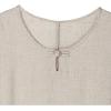 imageMinibee Womens Elbow Sleeve Linen Tunic Tops Solid Color Retro Blouse
