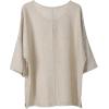 imageMinibee Womens Elbow Sleeve Linen Tunic Tops Solid Color Retro Blouse