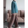 imageMinibee Womens Button Down Shirts Cotton Linen Long Sleeve Collared Casual Blouses Embroidered Tunic TopsBlue