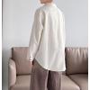 imageMinibee Womens Button Down Shirts Cotton Linen Long Sleeve Collared Casual Blouses Embroidered Tunic TopsCream