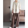 imageMinibee Womens Button Down Shirts Cotton Linen Long Sleeve Collared Casual Blouses Embroidered Tunic TopsCream