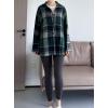 imageMinibee Womens Flannel Plaid Shacket Long Sleeve Jacket Button Down Shirts Coats with PocketsGreen