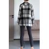 imageMinibee Womens Flannel Plaid Shacket Long Sleeve Jacket Button Down Shirts Coats with PocketsWhite