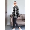 imageMinibee Womens Flannel Plaid Shacket Long Sleeve Jacket Button Down Shirts Coats with PocketsWhite