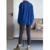 imageMinibee Womens Corduroy Jacket Long Sleeve Shacket Button Down Shirts Casual Coats Tops with Side PocketsBlue
