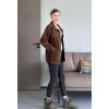 imageMinibee Womens Corduroy Jacket Long Sleeve Shacket Button Down Shirts Casual Coats Tops with Side PocketsBrown