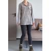 imageMinibee Womens Corduroy Jacket Long Sleeve Shacket Button Down Shirts Casual Coats Tops with Side PocketsGray