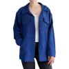 imageMinibee Womens Corduroy Jacket Long Sleeve Shacket Button Down Shirts Casual Coats Tops with Side PocketsBlue